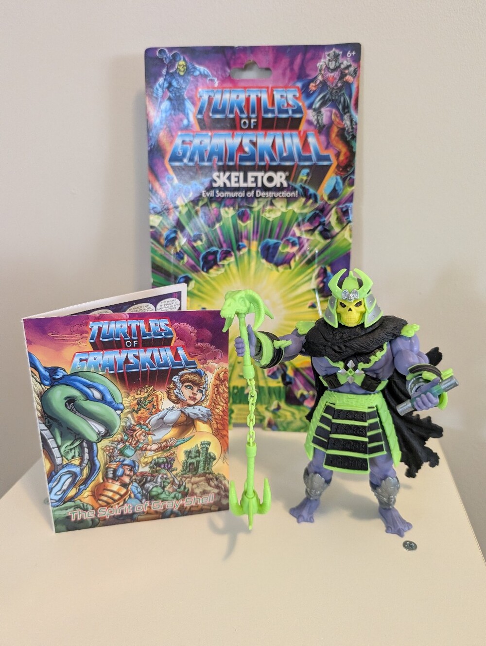 Masters of the Universe Origins: Turtles of Grayskull Skeletor figure, 2023
